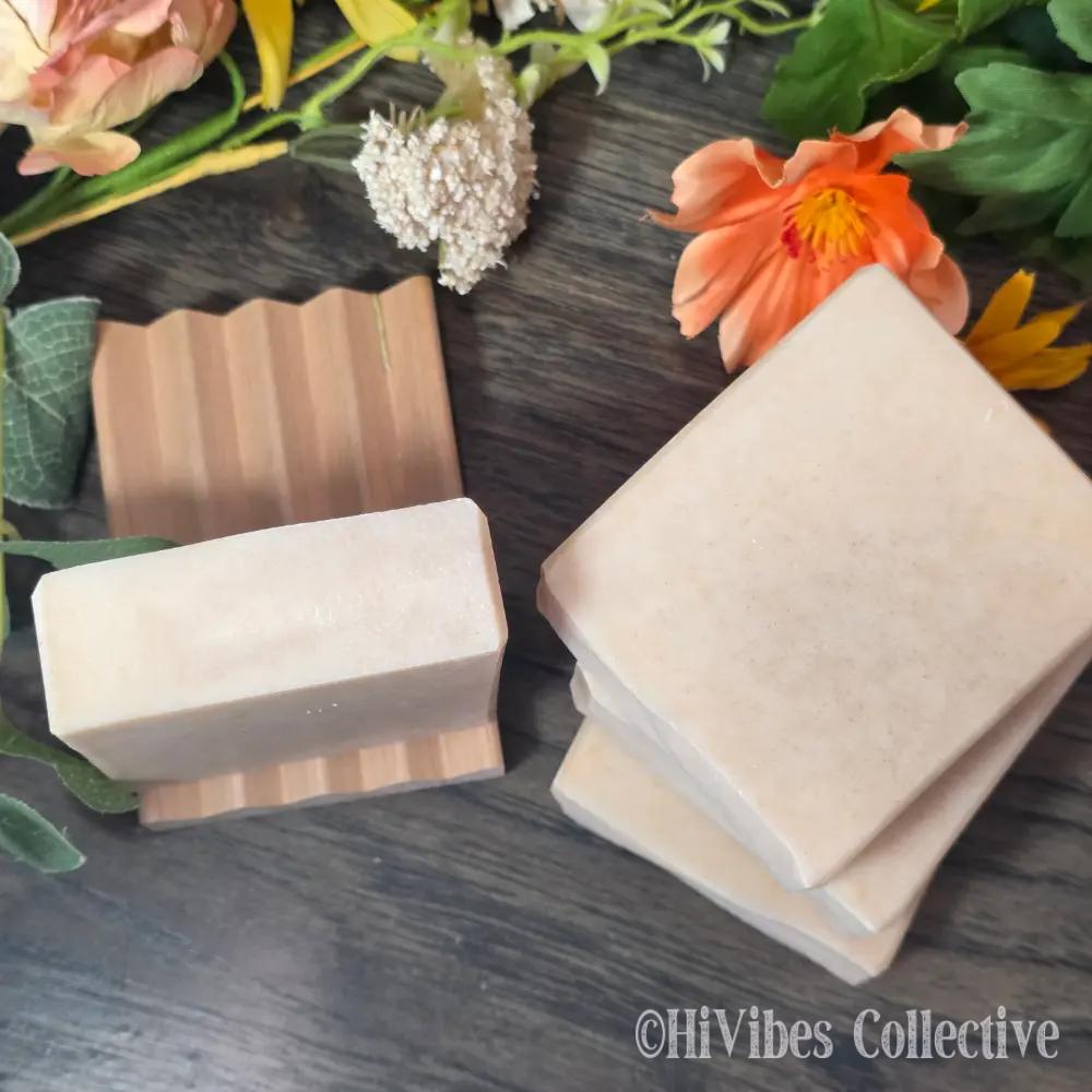 Tallow & Goat Milk Soap natural beige cream three-ingredient soap bar close up