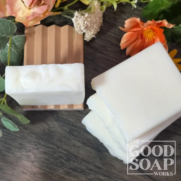 Tallow Soap on Soap Dish showing top and side