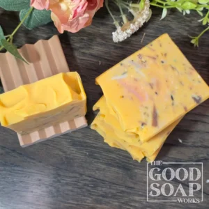 Confetti Soap Front & Top View on soap Dish no Label