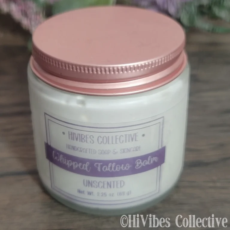 Whipped Tallow Unscented small frosted glass jar with metal lid