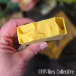 Confetti Soap top view showing colorful soap shreds and citrus essential oil scented base
