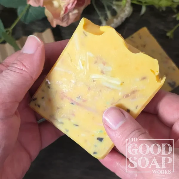 Confetti Soap held showing Front View