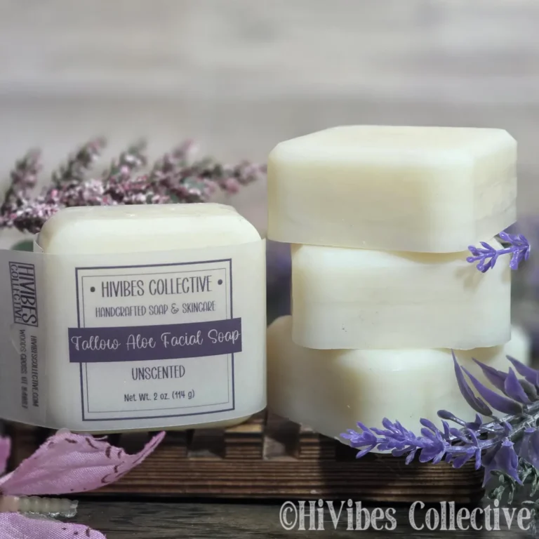 Heirloom Tallow and Aloe Facial Bar unscented handcrafted grass-fed tallow soap bar