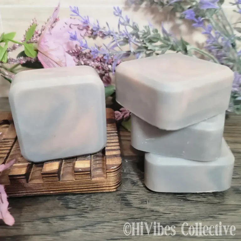 Smoke & Petal Facial Bar vegan dark charcoal and soft pink hand-swirled soap bar