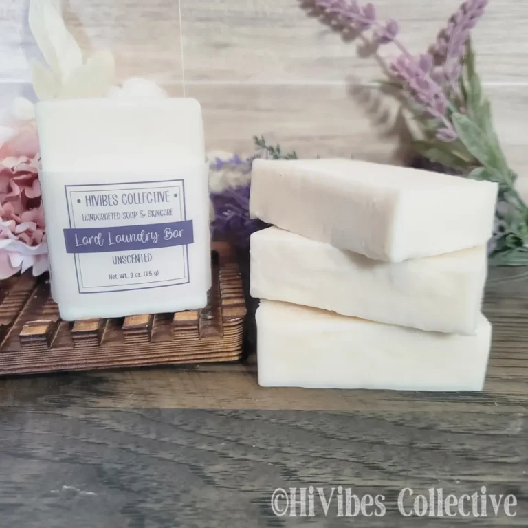 Lard & Lye Laundry Bar bright white handcrafted lard soap bar for laundry and stain removal