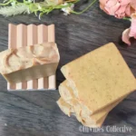 Holiday Woods Tallow Soap woodsy cinnamon scented 100% tallow soap on soap dish