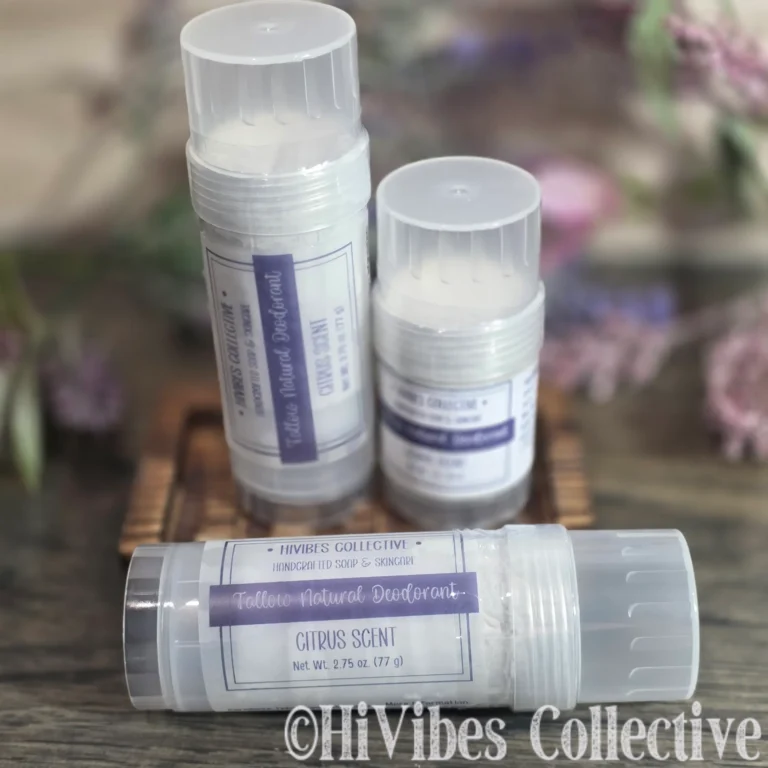Tallow Deodorant Scented natural aluminum-free tallow deodorant citrus peppermint lavender tea tree