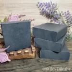 Activated Charcoal Soap very dark grey tallow and lard soap with activated charcoal and orange patchouli essential oils unlabeled