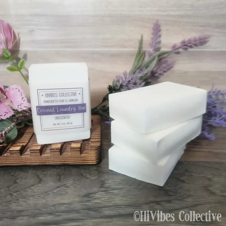 Coconut & Lye Laundry Bar bright white handcrafted coconut oil soap bar for laundry and stain removal