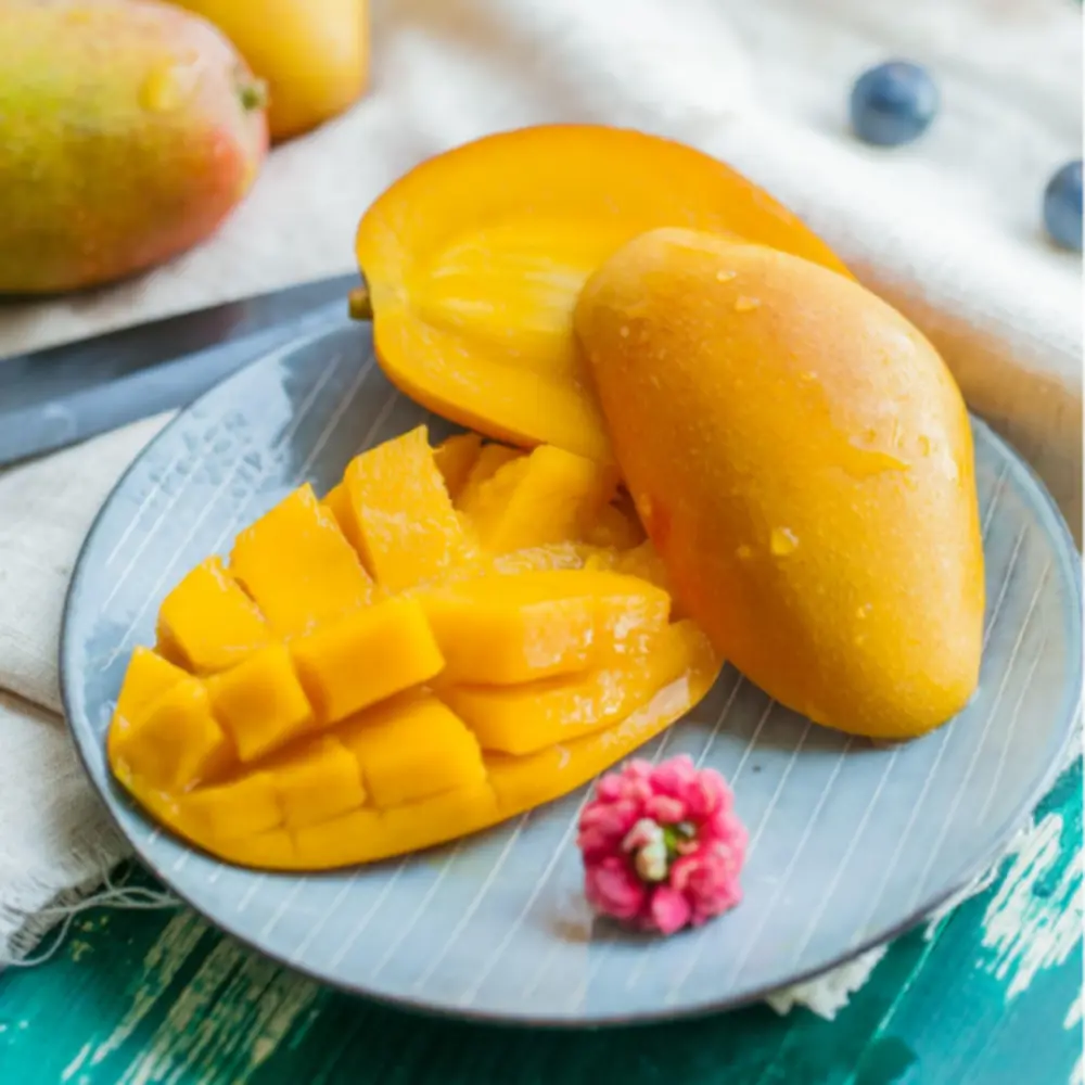 Mangoes on a plate