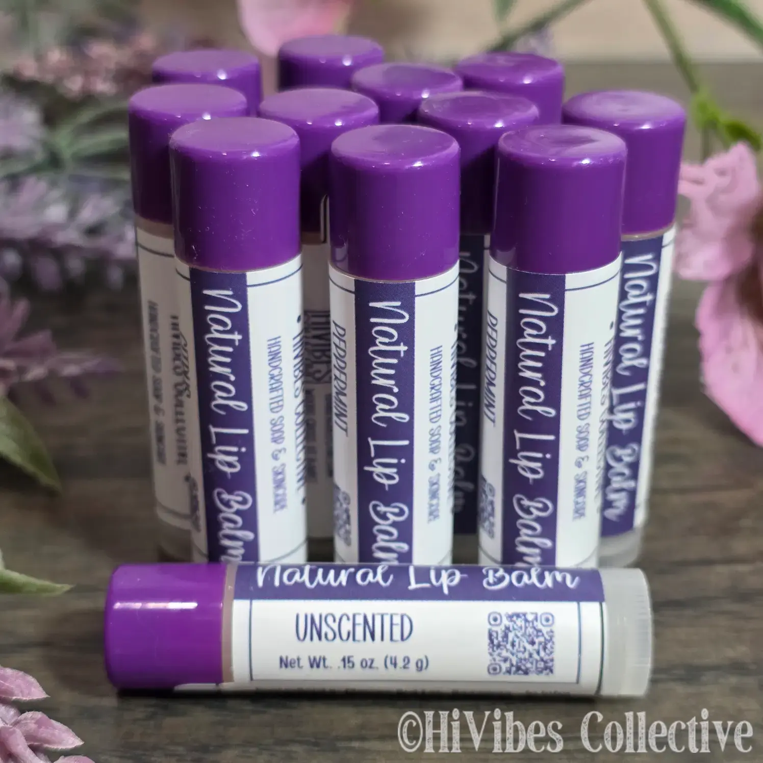 Mango Butter Lip Balm Unscented tallow-free mango butter and beeswax lip balm tube neutral color