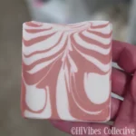 Peppermint Holiday Soap candy cane swirl natural soap bar side view