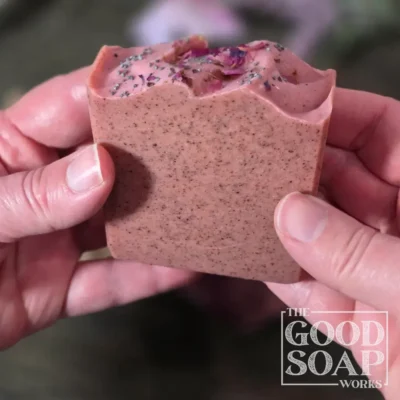 Rosehip Garden Soap in Hand