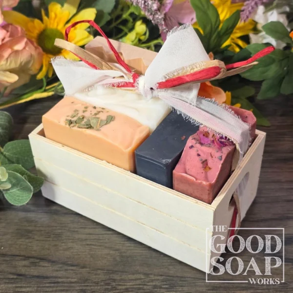 Soap Lovers Gift Crate - Top View with Bows