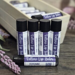 Tallow Lip Balm Scented neutral color tallow and beeswax lip balm tube peppermint and citrus options