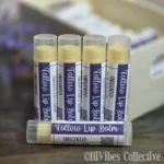 Tallow Lip Balm Unscented soft yellow tallow and beeswax lip balm tube with rosehip oil