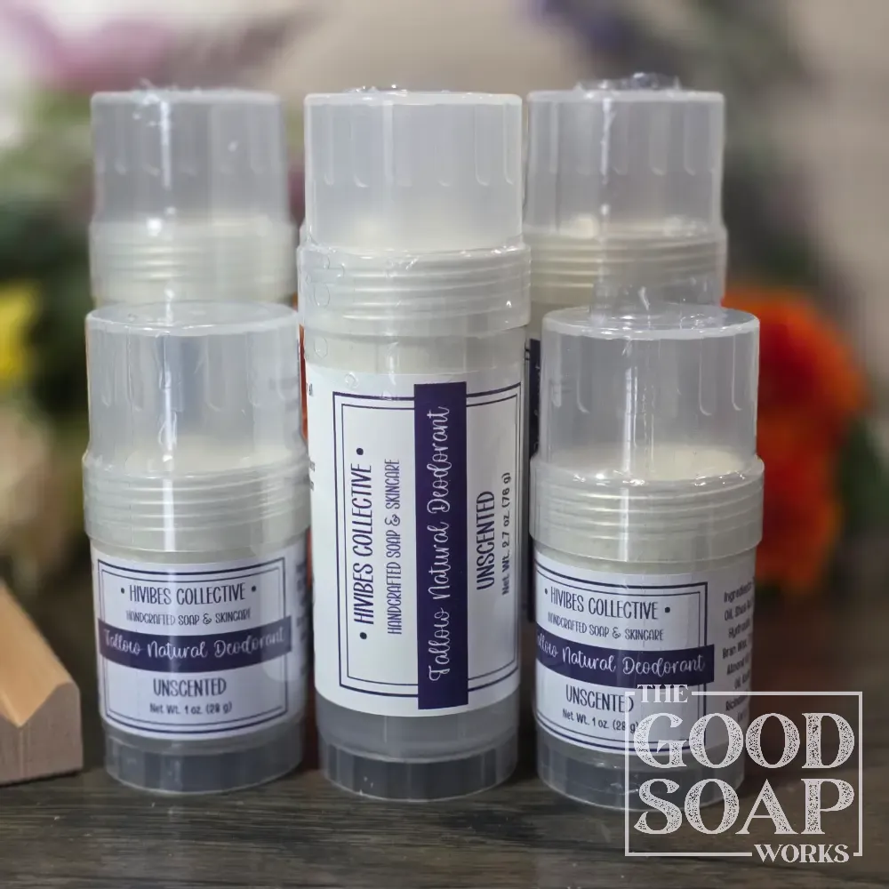 Tallow Deodorant Unscented aluminum-free natural tallow deodorant two sizes