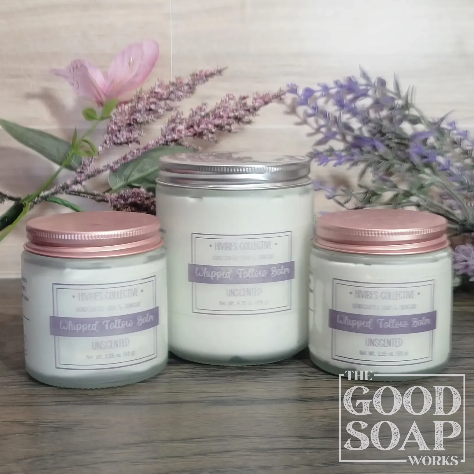 Unscented Whipped Tallow in the 2 sizes