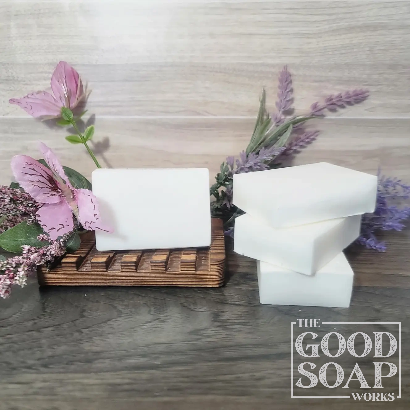 Coconut Oil Laundry Soap Top & Side View on Soap Dish - No Label