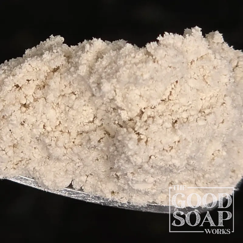 Close-up of Colloidal Oatmeal in a small bowl, a soothing ingredient used in soap and skincare by The Good Soap Works Co.