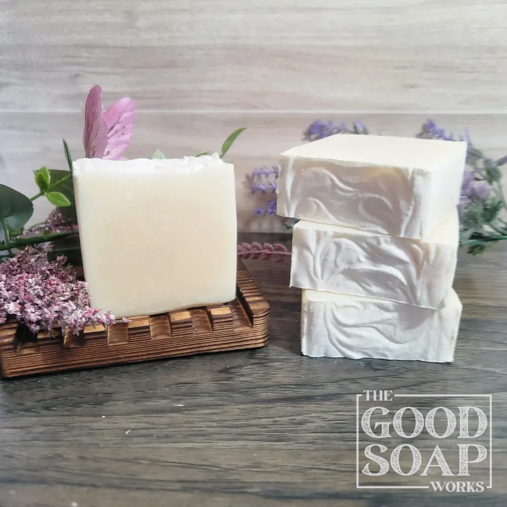 Farm Trifecta Soap Top & Side View on Soap Dish - no label