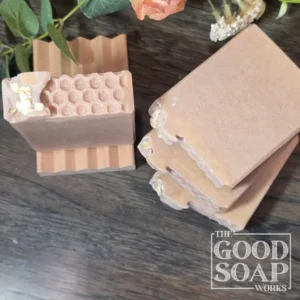 Honeycomb & Oat Soap showing top and side