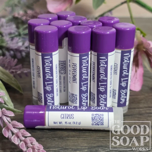 Mango Butter Lip Balm Citrus orange and grapefruit scented tallow-free lip balm tube