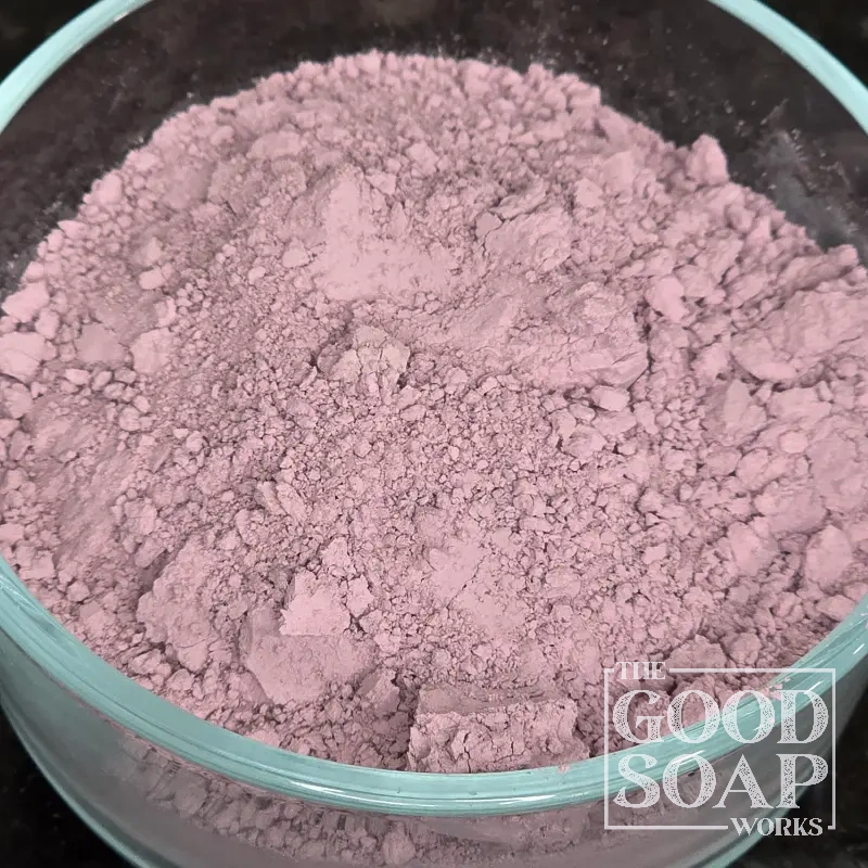 Purple Brazilian clay from Bulk Naturals supplier — a natural violet mineral clay for handmade soap