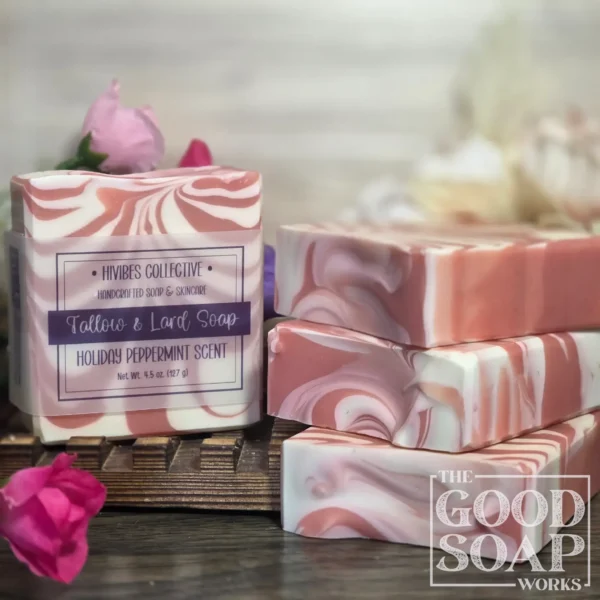 Peppermint Holiday Soap with Label