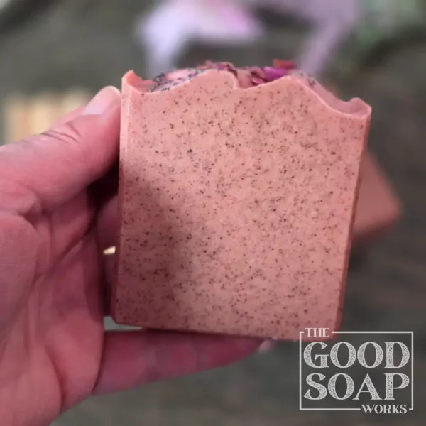Rosehip Garden Soap in Hand