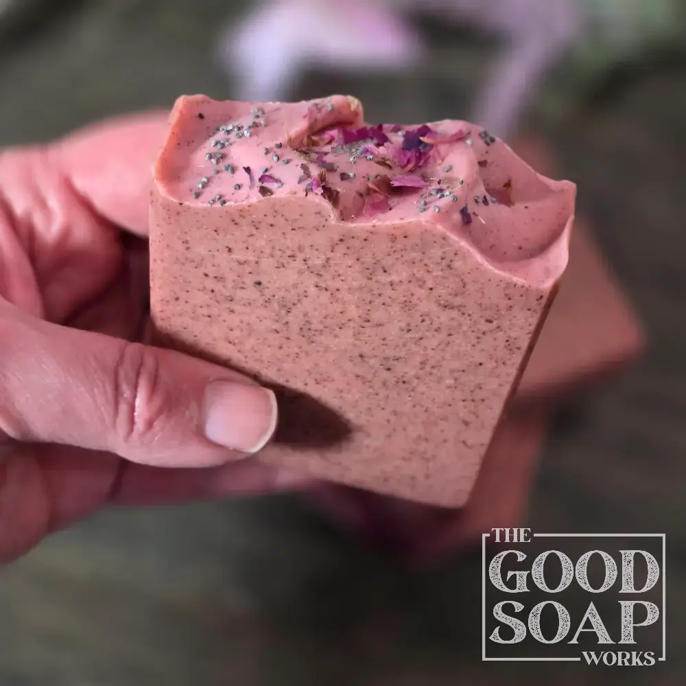 Rosehip Garden Soap in Hand