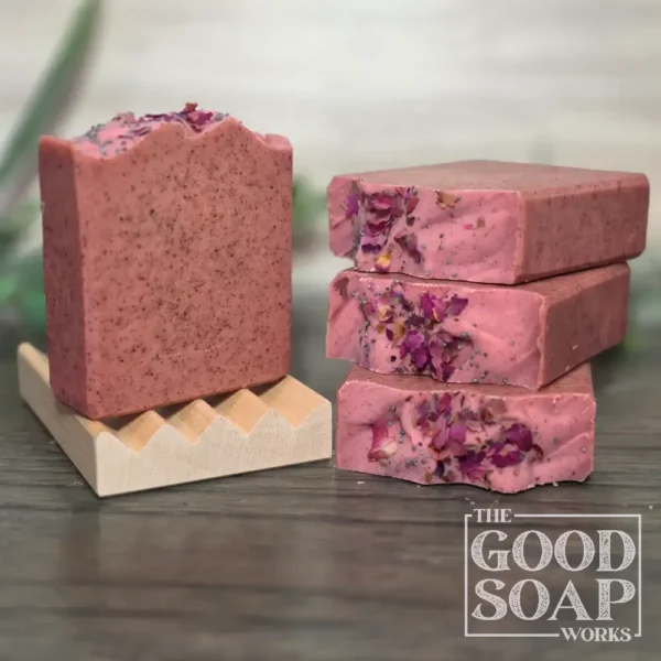 Rosehip Garden Soap on Soap Dish