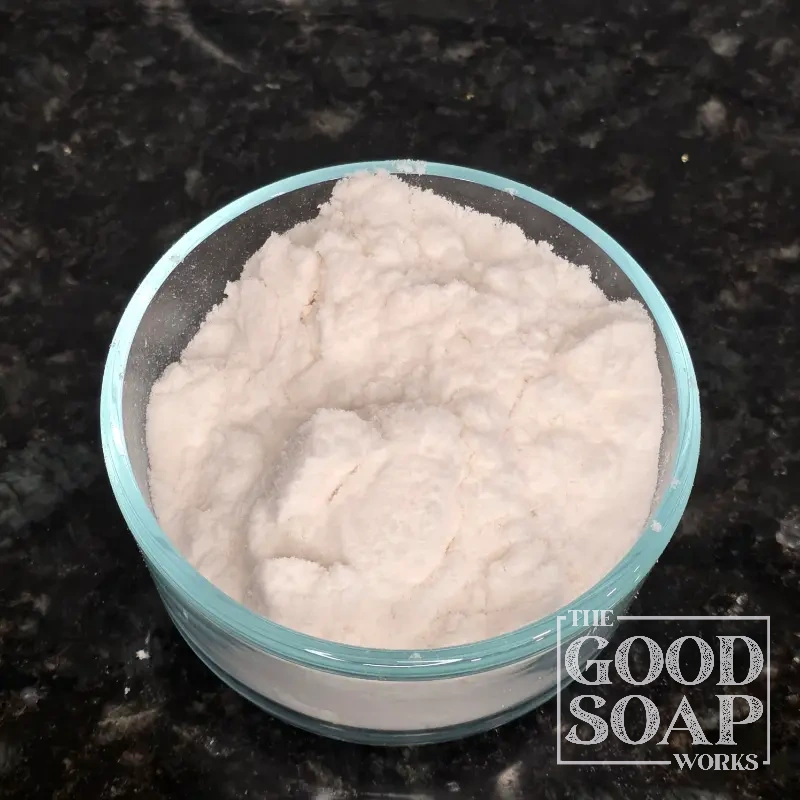 Tapioca starch in a bowl — a natural absorbent powder used in dry shampoo and body care